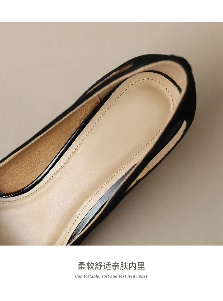 Fashionable summer stiletto pointed-toe V-neck closed-toe sandals, sizes 34-40, lace mesh fashion women's shoes, sizes 3-20c