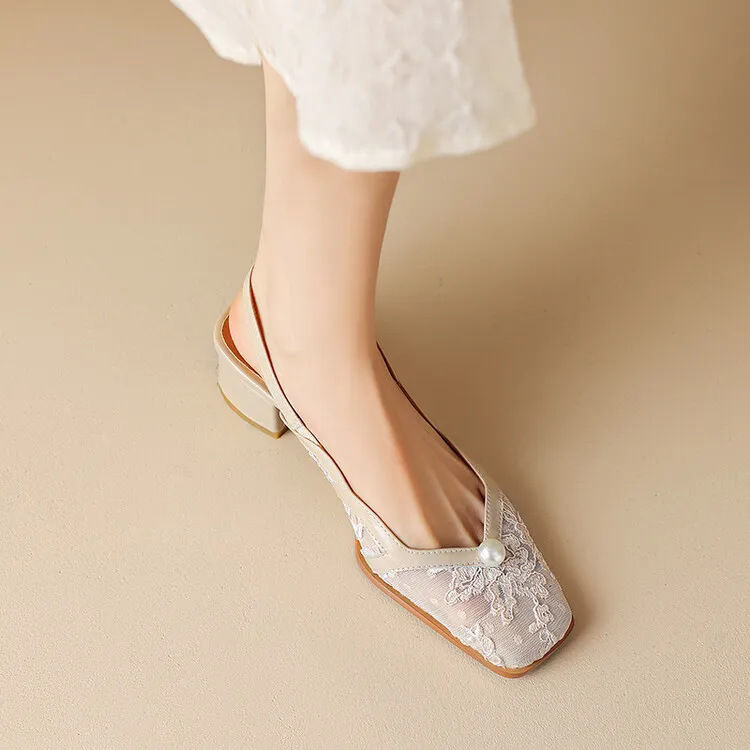 Fashionable summer mesh closed-toe sandals in black and apricot colors, best-selling square-toe chunky heel high heels for women, 3-19g