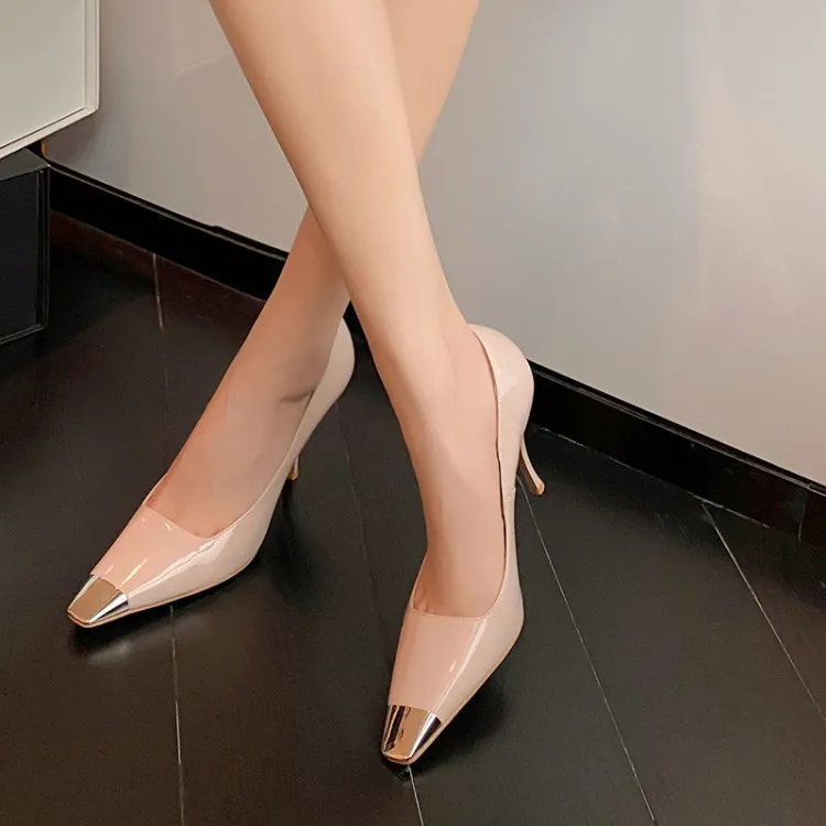 2023 Spring Slim-fit, Iron-Toe Stiletto Fashion High Heels, Two Heel Heels, Small Square Toe, Hot Selling Women's Shoes, Sizes 3-22m