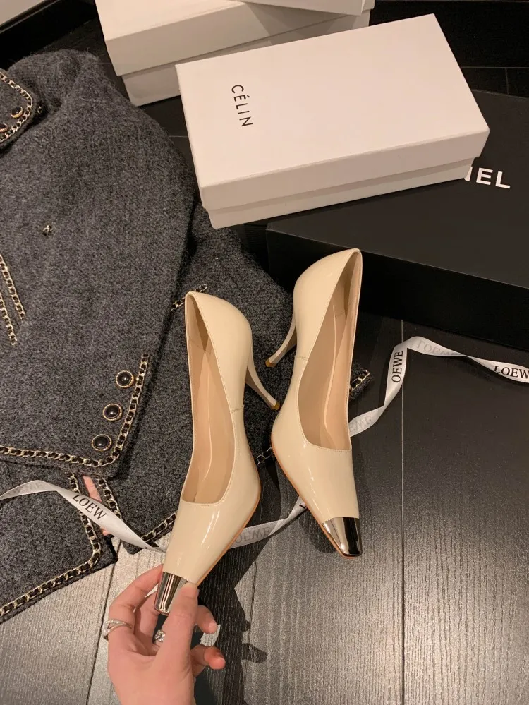 2023 Spring Slim-fit, Iron-Toe Stiletto Fashion High Heels, Two Heel Heels, Small Square Toe, Hot Selling Women's Shoes, Sizes 3-22m