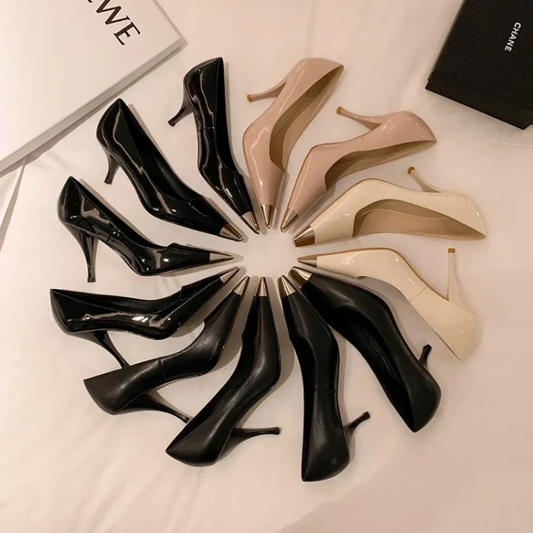 2023 Spring Slim-fit, Iron-Toe Stiletto Fashion High Heels, Two Heel Heels, Small Square Toe, Hot Selling Women's Shoes, Sizes 3-22m