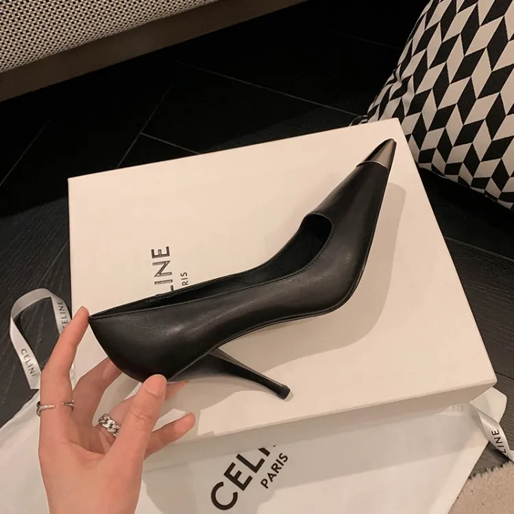 2023 Spring Slim-fit, Iron-Toe Stiletto Fashion High Heels, Two Heel Heels, Small Square Toe, Hot Selling Women's Shoes, Sizes 3-22m