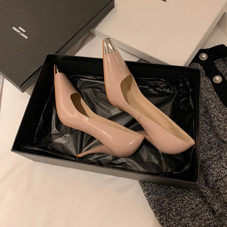 2023 Spring Slim-fit, Iron-Toe Stiletto Fashion High Heels, Two Heel Heels, Small Square Toe, Hot Selling Women's Shoes, Sizes 3-22m
