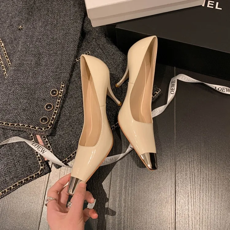 2023 Spring Slim-fit, Iron-Toe Stiletto Fashion High Heels, Two Heel Heels, Small Square Toe, Hot Selling Women's Shoes, Sizes 3-22m