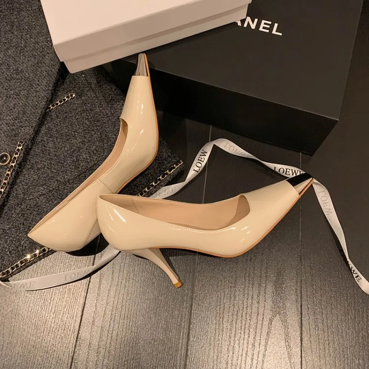 2023 Spring Slim-fit, Iron-Toe Stiletto Fashion High Heels, Two Heel Heels, Small Square Toe, Hot Selling Women's Shoes, Sizes 3-22m