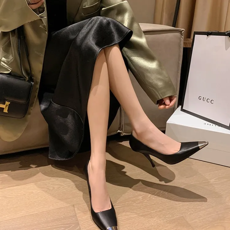 2023 Spring Slim-fit, Iron-Toe Stiletto Fashion High Heels, Two Heel Heels, Small Square Toe, Hot Selling Women's Shoes, Sizes 3-22m