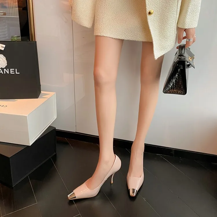 2023 Spring Slim-fit, Iron-Toe Stiletto Fashion High Heels, Two Heel Heels, Small Square Toe, Hot Selling Women's Shoes, Sizes 3-22m