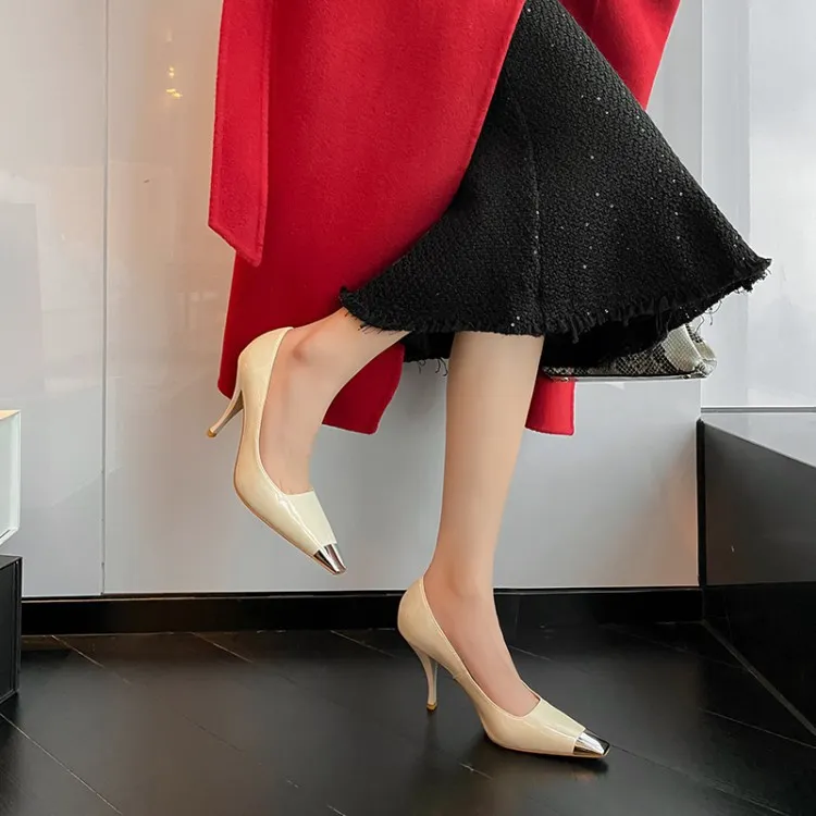 2023 Spring Slim-fit, Iron-Toe Stiletto Fashion High Heels, Two Heel Heels, Small Square Toe, Hot Selling Women's Shoes, Sizes 3-22m