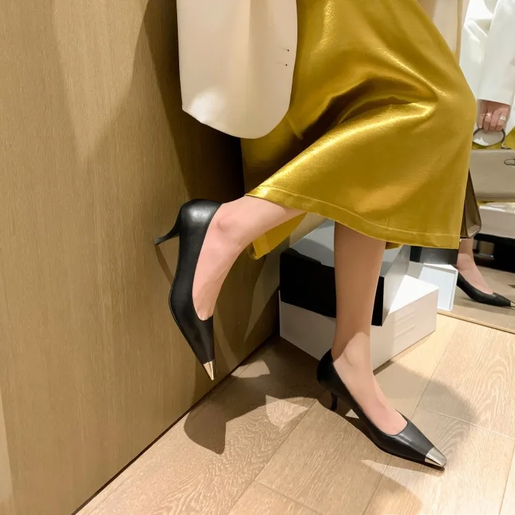 2023 Spring Slim-fit, Iron-Toe Stiletto Fashion High Heels, Two Heel Heels, Small Square Toe, Hot Selling Women's Shoes, Sizes 3-22m