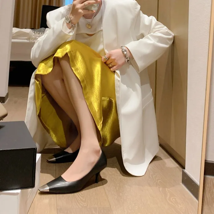 2023 Spring Slim-fit, Iron-Toe Stiletto Fashion High Heels, Two Heel Heels, Small Square Toe, Hot Selling Women's Shoes, Sizes 3-22m