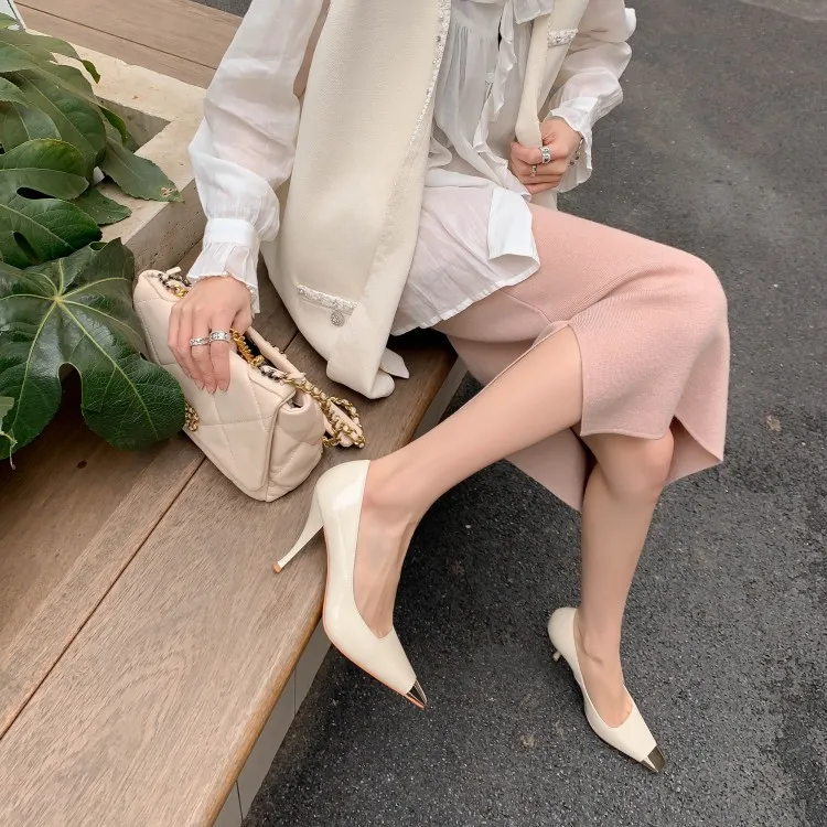 2023 Spring Slim-fit, Iron-Toe Stiletto Fashion High Heels, Two Heel Heels, Small Square Toe, Hot Selling Women's Shoes, Sizes 3-22m