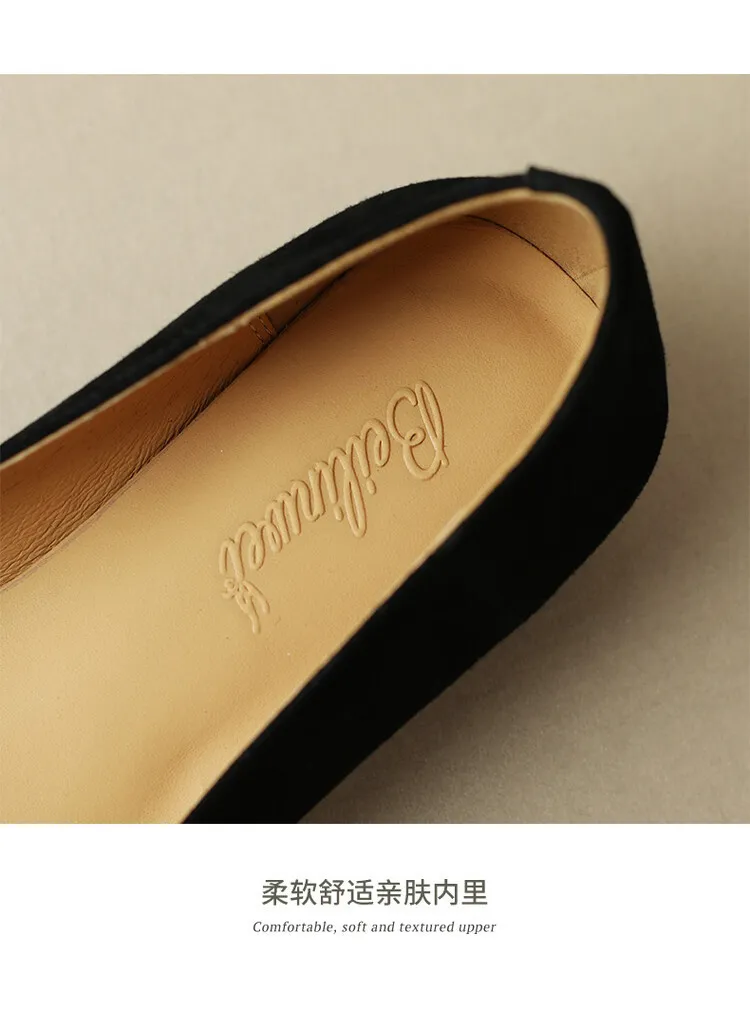 2023 Spring/Summer Square Buckle Low Heel Square Toe Slip-on Korean Style Sweet Women's Shoes 3-29s