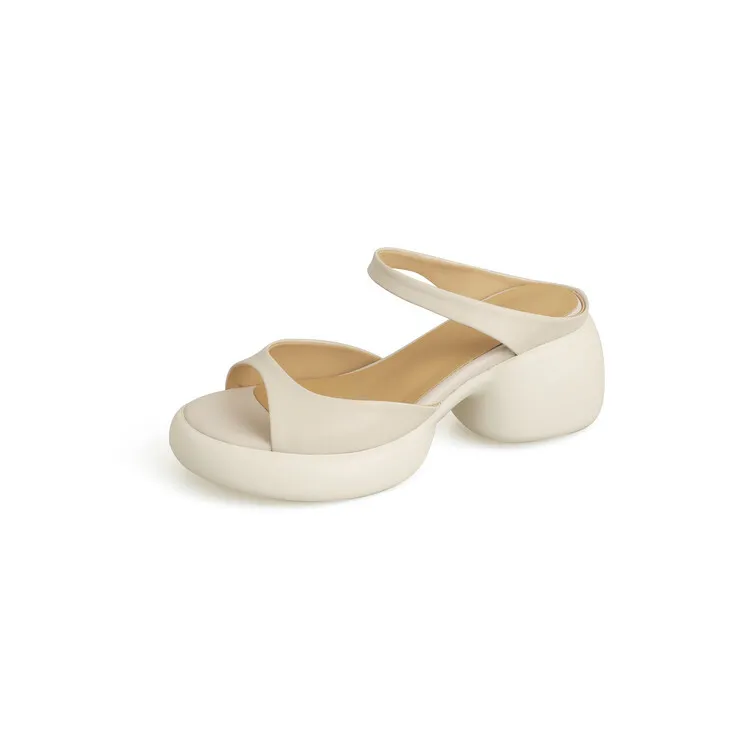 French-style high-heeled open-toe outdoor slippers for women, 2023 platform sandals, waterproof, 4-23o