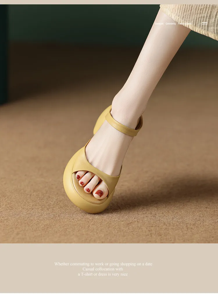 French-style high-heeled open-toe outdoor slippers for women, 2023 platform sandals, waterproof, 4-23o
