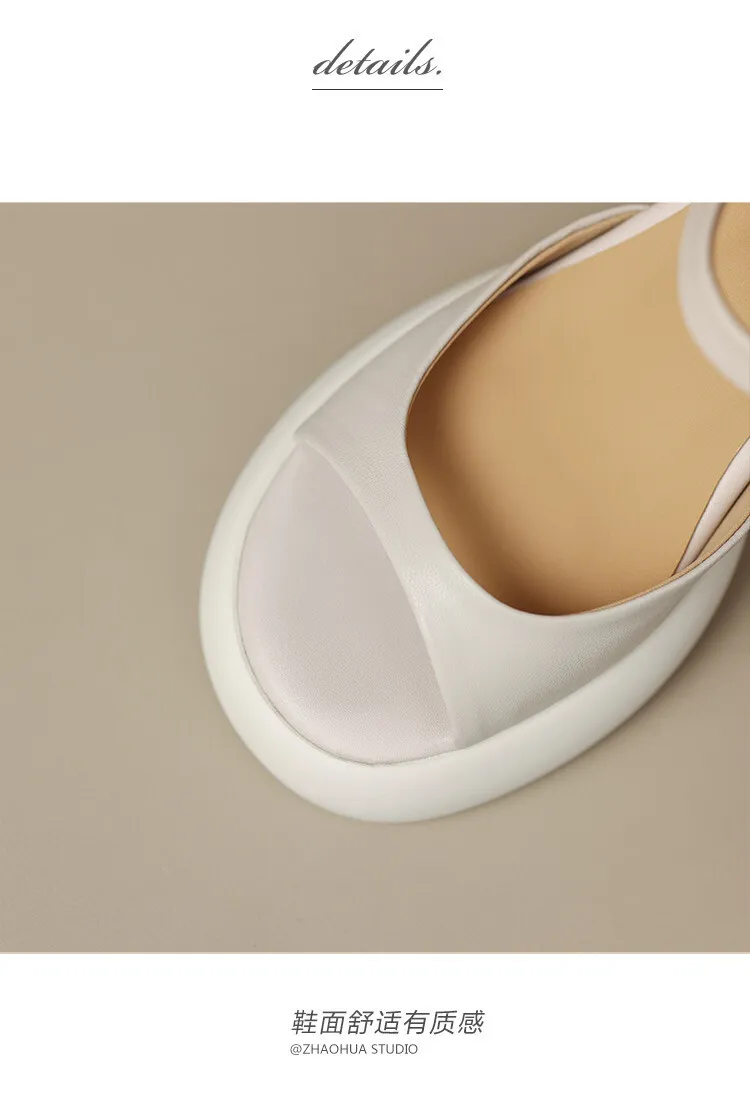 French-style high-heeled open-toe outdoor slippers for women, 2023 platform sandals, waterproof, 4-23o