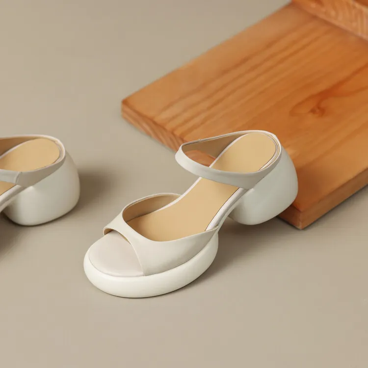 French-style high-heeled open-toe outdoor slippers for women, 2023 platform sandals, waterproof, 4-23o