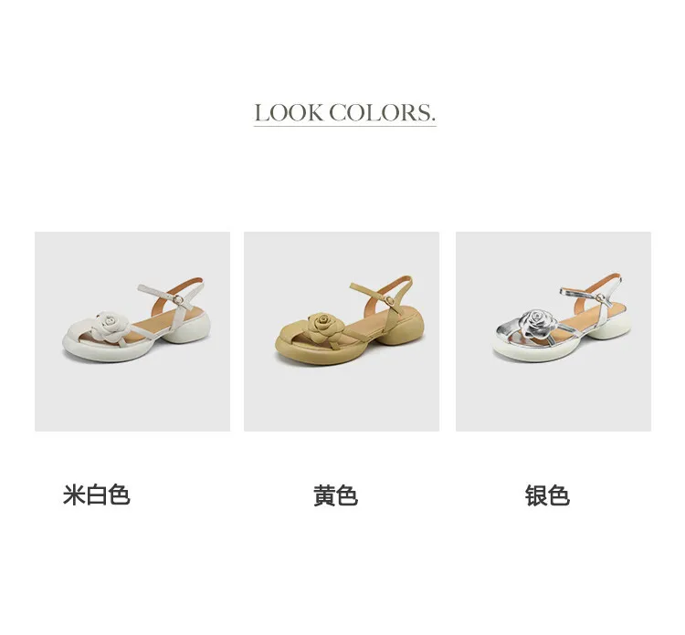 2023 Summer Fashionable Comfortable Thick-Soled Chunky Heel Women's Shoes 6-2b (Round Toe Floral Design)