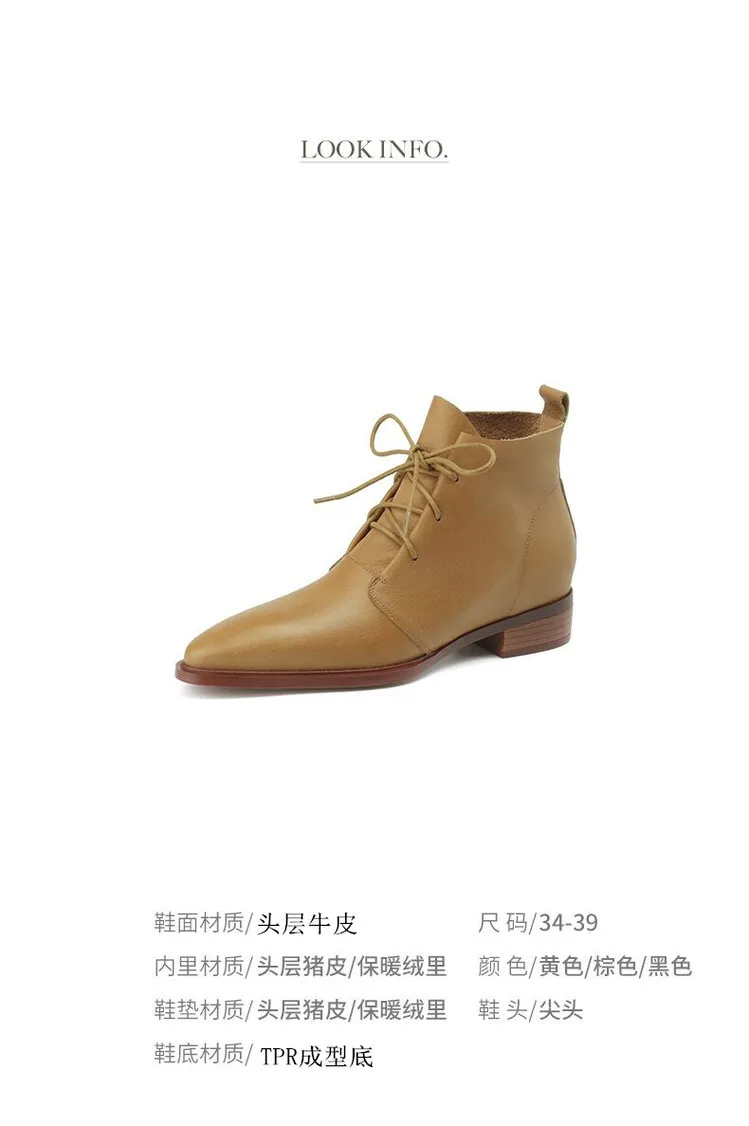 Brown, sophisticated, trendy ankle boots for women, autumn 2023, pointed toe Martin boots, 10-20m.