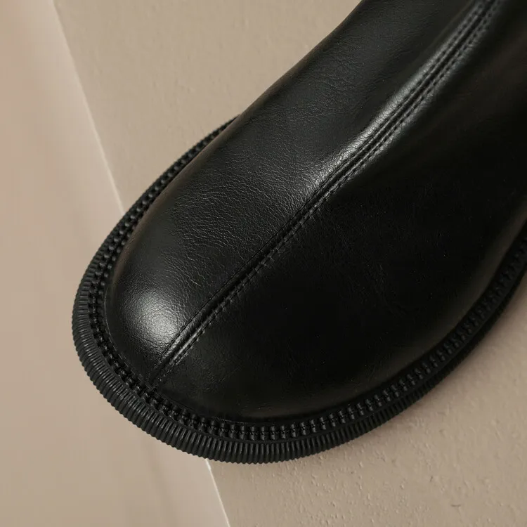 Popular women's low-heeled cowhide Chelsea boots, autumn and winter style, thick-soled Martin boots.