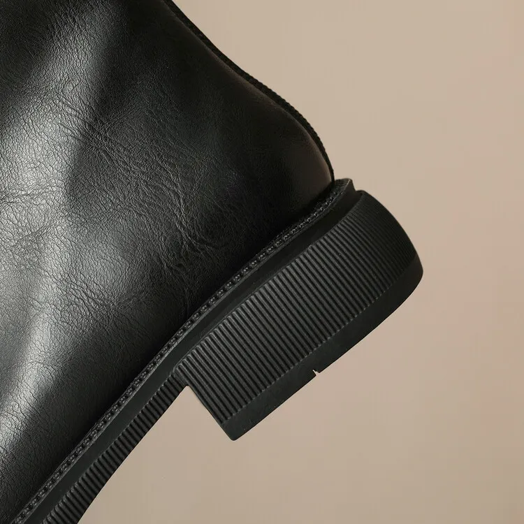 Popular women's low-heeled cowhide Chelsea boots, autumn and winter style, thick-soled Martin boots.