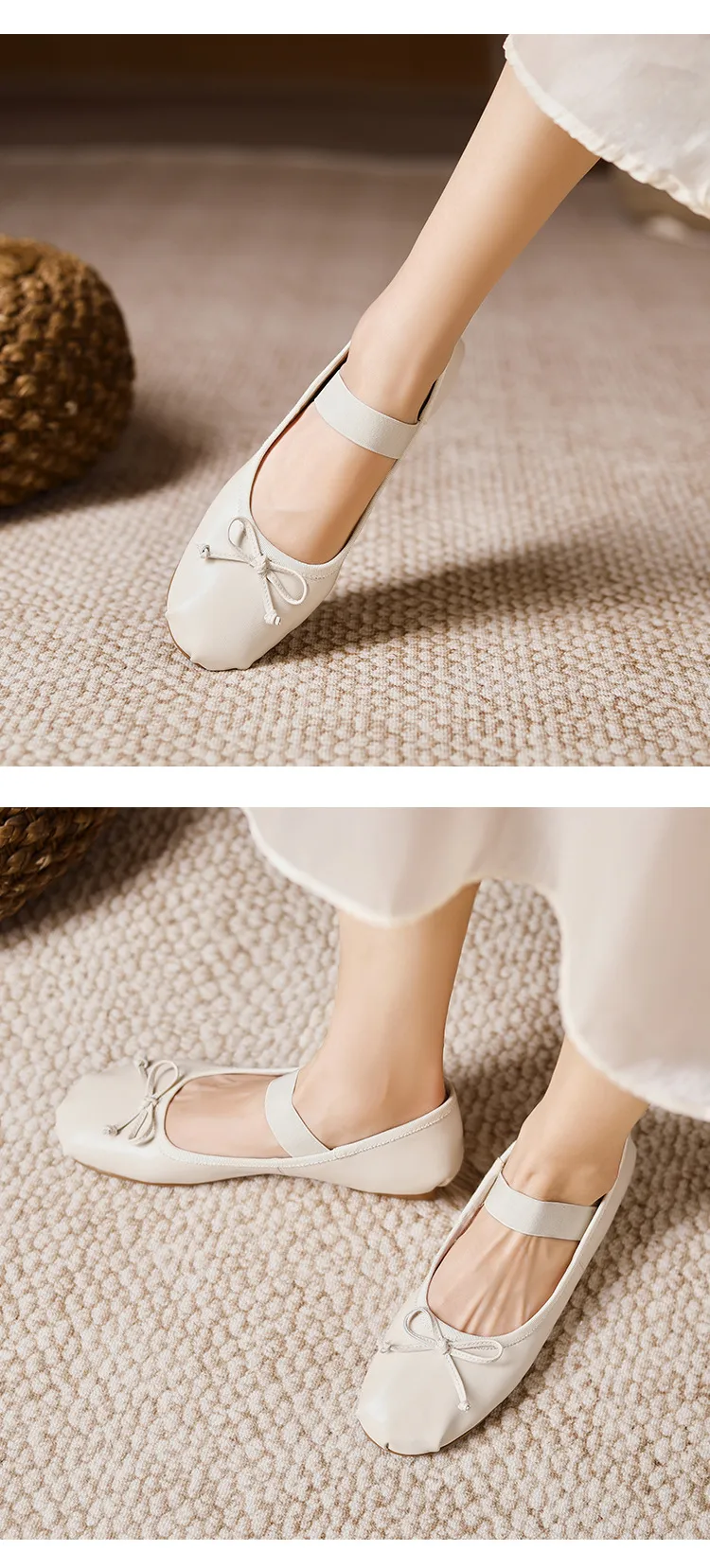 Stylish, soft, elegant ballet flats, perfect for spring and autumn, featuring round toes and bows.