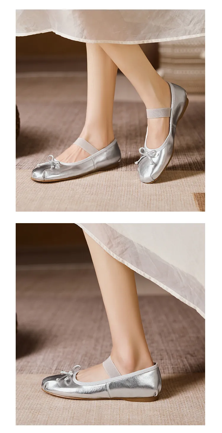 Stylish, soft, elegant ballet flats, perfect for spring and autumn, featuring round toes and bows.