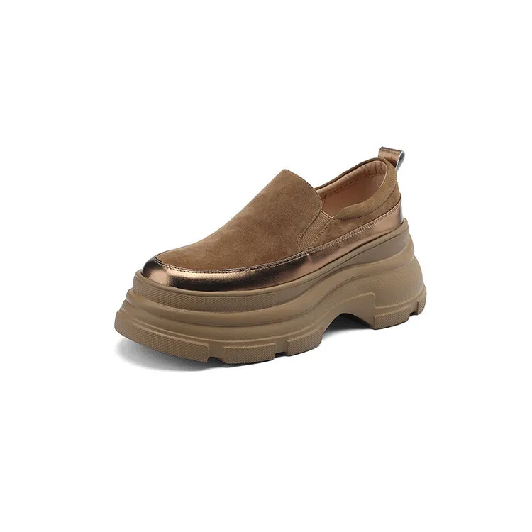 British style platform loafers for women, made of sheepskin, perfect for spring and autumn, 2-26k yuan.