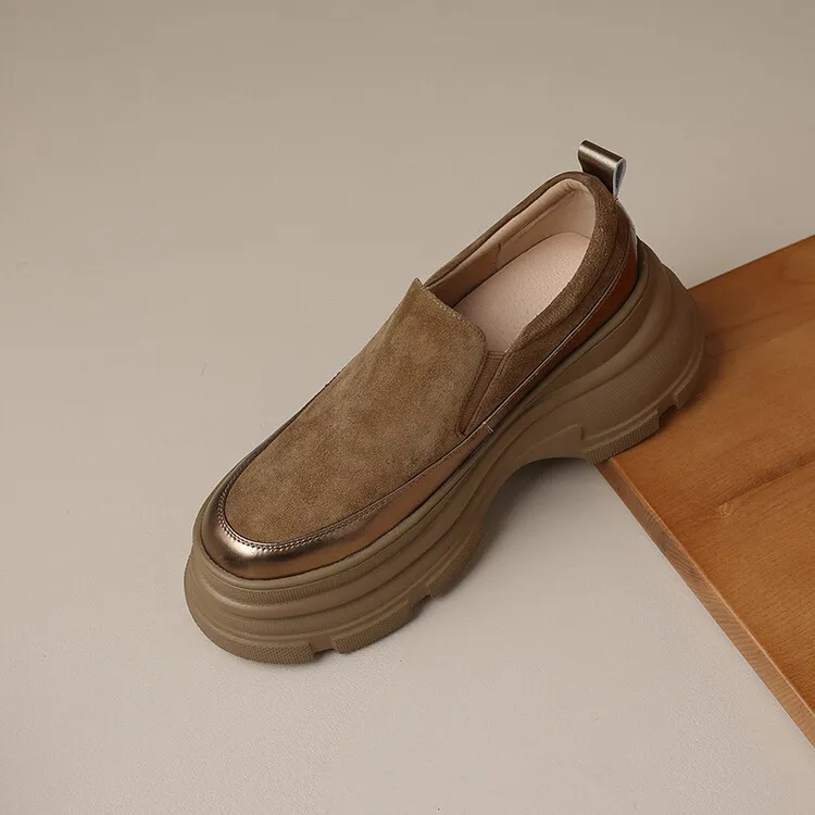 British style platform loafers for women, made of sheepskin, perfect for spring and autumn, 2-26k yuan.
