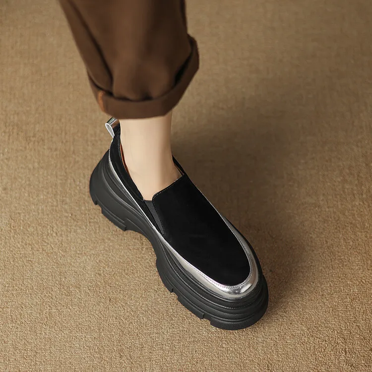 British style platform loafers for women, made of sheepskin, perfect for spring and autumn, 2-26k yuan.