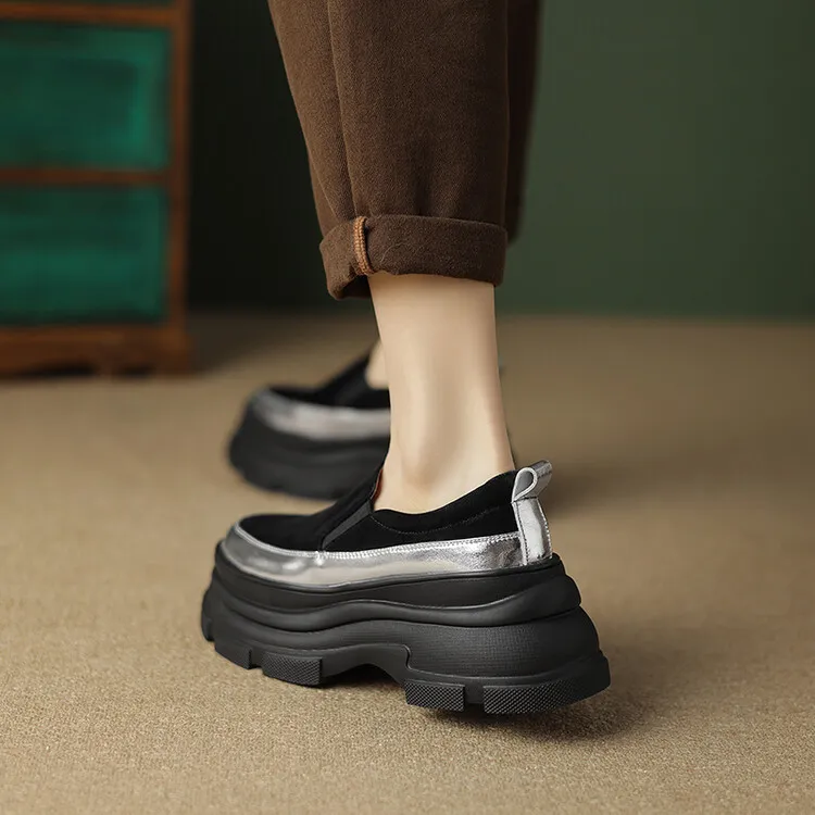 British style platform loafers for women, made of sheepskin, perfect for spring and autumn, 2-26k yuan.