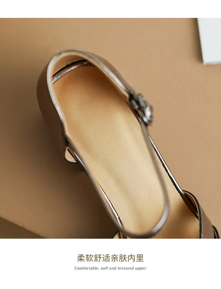 Fashionable Spring/Summer Closed-Toe Sandals for Women, Retro Silver, Mid-Heel, Chunky Heel, Roman Sandals, Sizes 3-16c