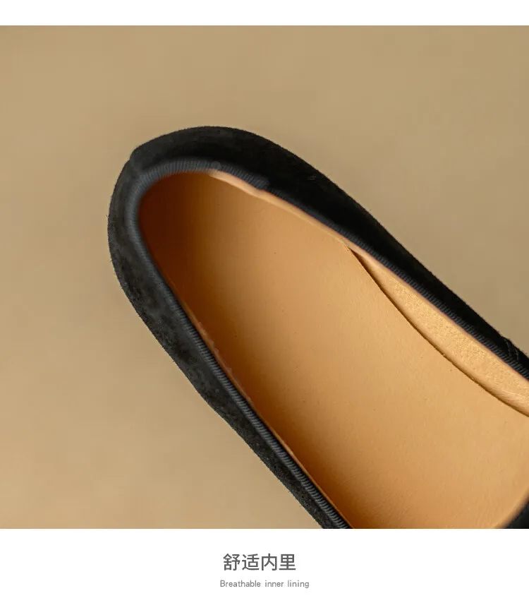 Elegant embroidered retro sheepskin loafers for women, spring grandma shoes, flat single shoes, new Chinese style 3-21s