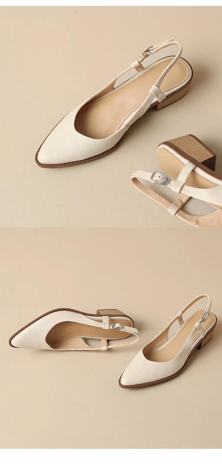 Spring style pointed toe closed toe open back sandals chunky heel mid-heel new Chinese style buckle sandals plus size women's shoes