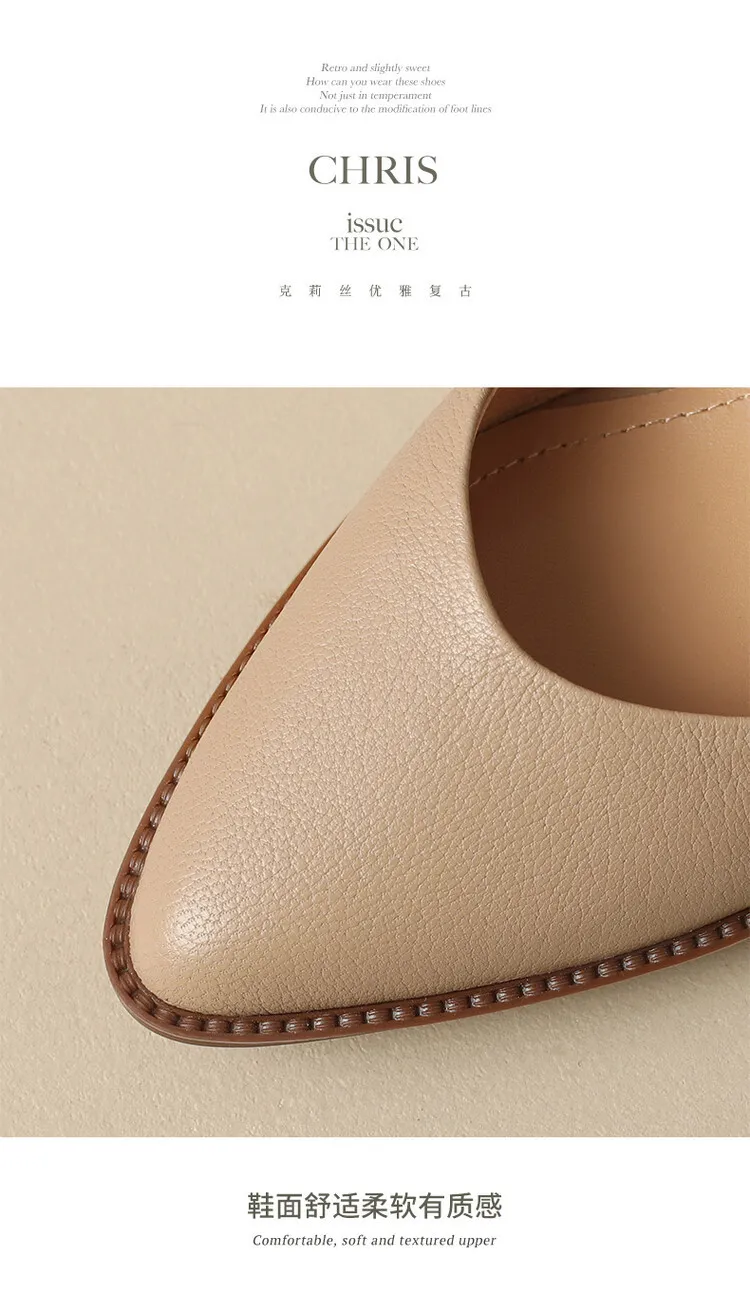 Spring style pointed toe closed toe open back sandals chunky heel mid-heel new Chinese style buckle sandals plus size women's shoes