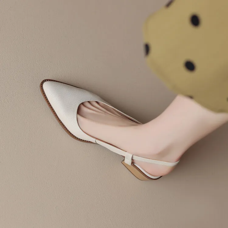 Spring style pointed toe closed toe open back sandals chunky heel mid-heel new Chinese style buckle sandals plus size women's shoes