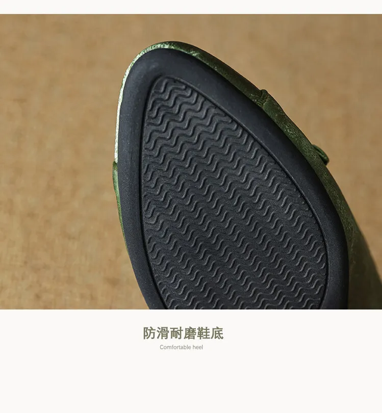 Women's Chinese style silk sheepskin cheongsam shoes, round toe, chunky heel, slip-on, low-cut, single shoes, 3-29e