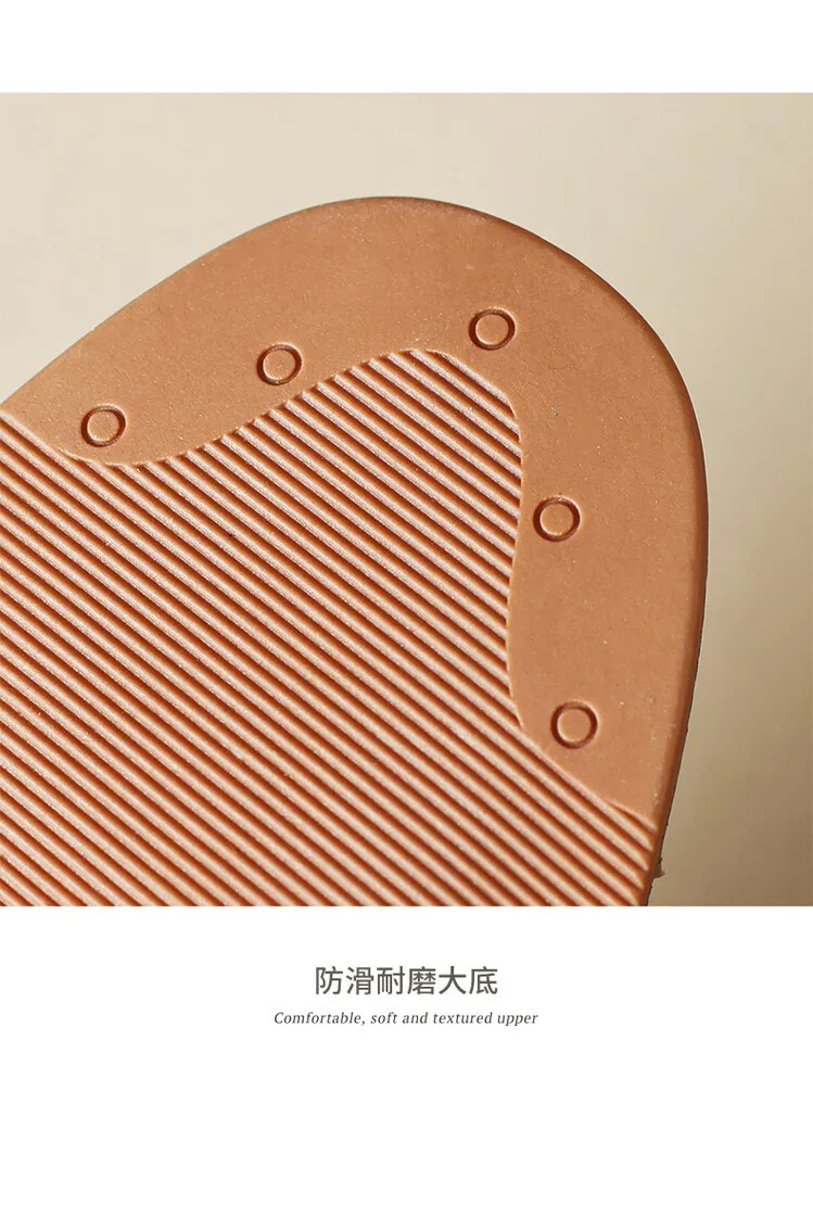 Summer chunky mid-heel round toe all-leather closed-toe women's sandals with hollowed-out breathable leather and a high-quality feel.