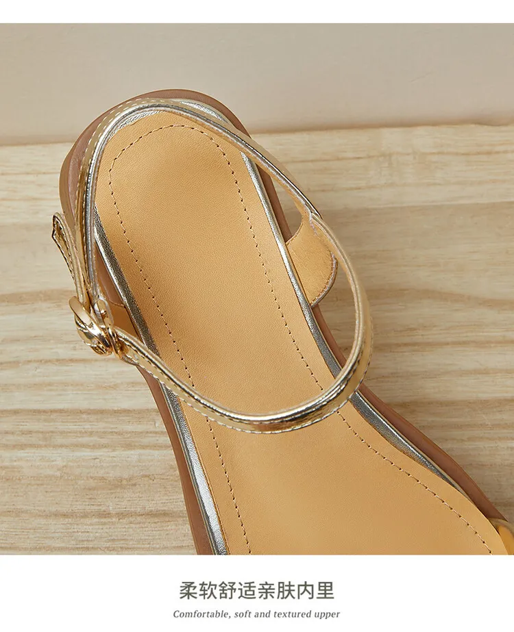 Handmade cowhide silver summer sandals, low heel, flat, square toe, open toe, simple and elegant sandals, size 4-20L