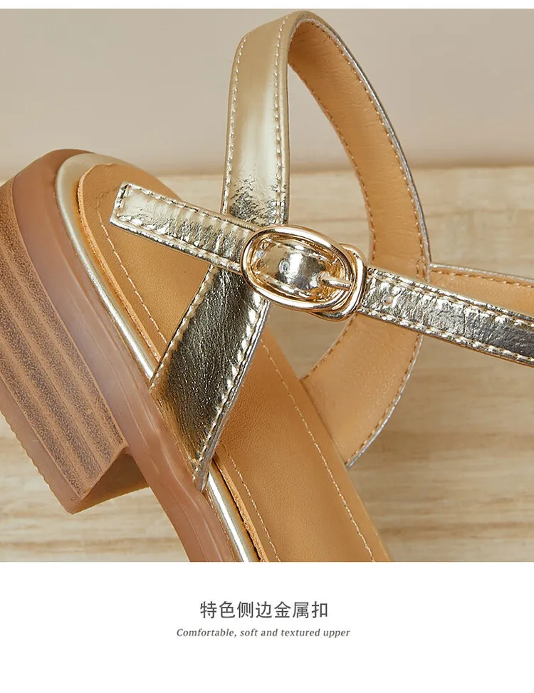 Handmade cowhide silver summer sandals, low heel, flat, square toe, open toe, simple and elegant sandals, size 4-20L