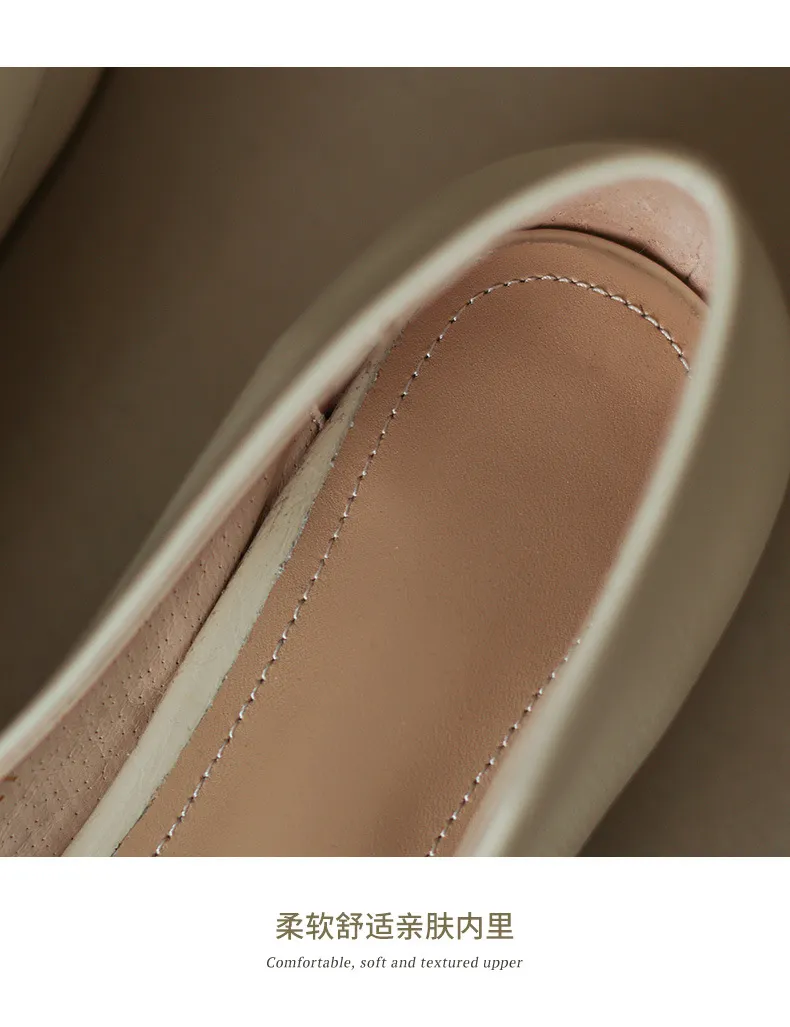Mid-heel casual low-cut women's shoes, spring and autumn square toe chunky heel single shoes, women's shoes, sizes 34-40 plus, all-season shoes