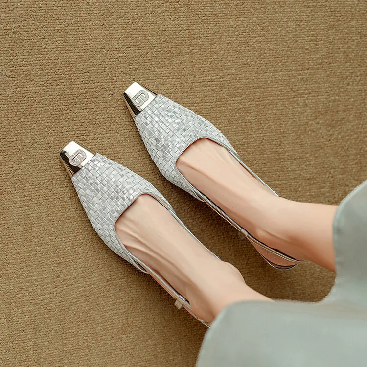 Summer high-heeled leather closed-toe sandals for women, fashion shoes, size 5-4m