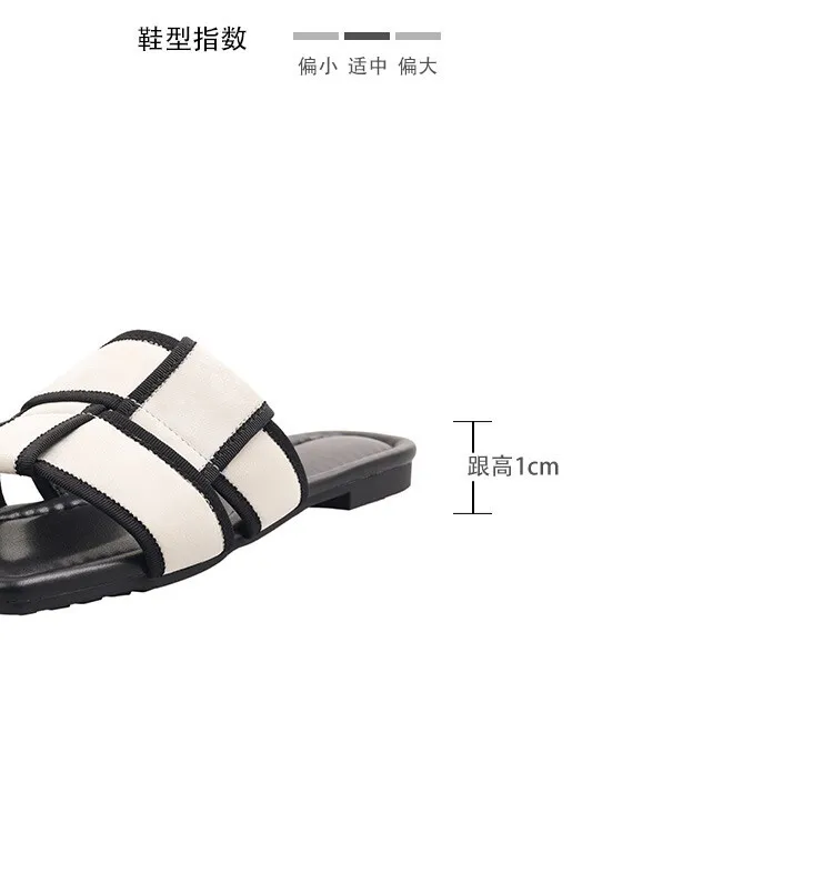 Women's plaid woven open-toe sandals, summer outdoor wear, flat sandals, size 5-10