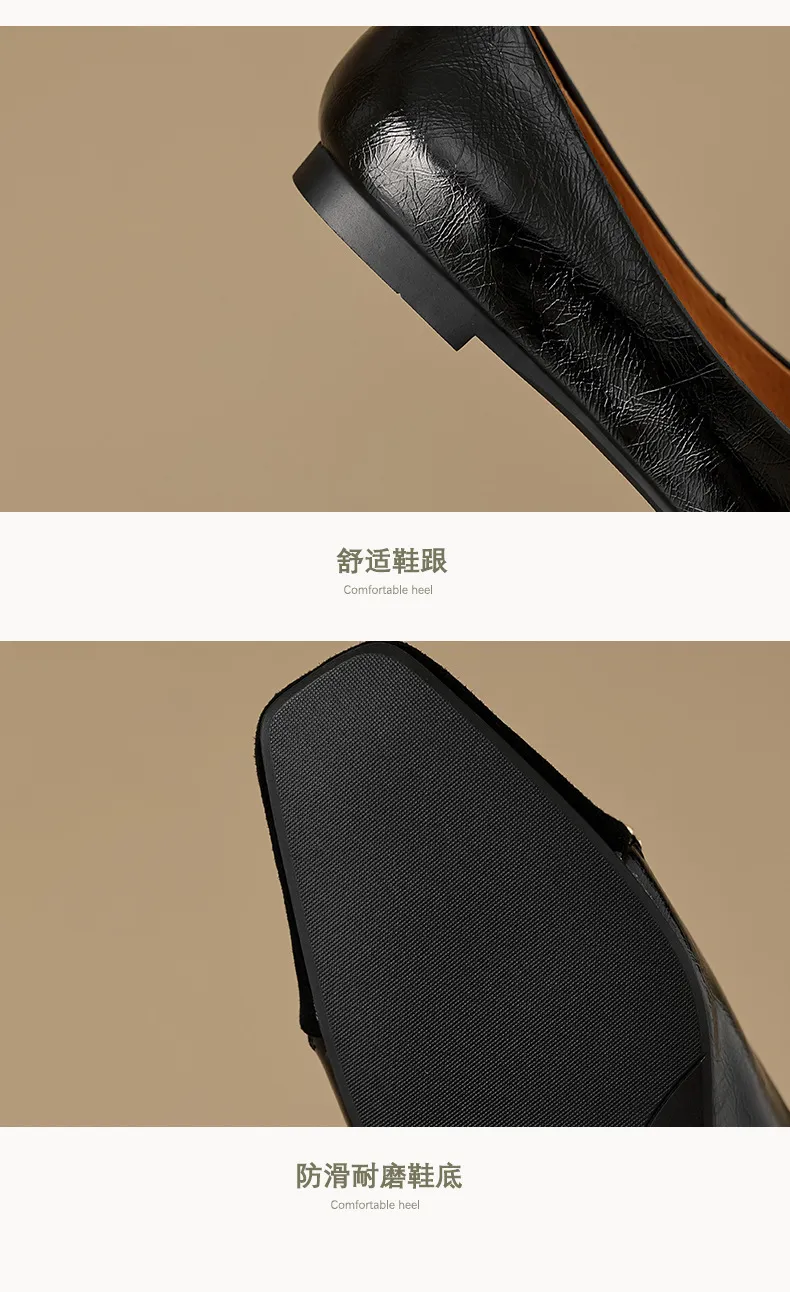 High-volume selling style, elegant flat women's shoes for spring and autumn, soft-soled, stylish, chain-link, color-blocked, Chanel-style single shoes.