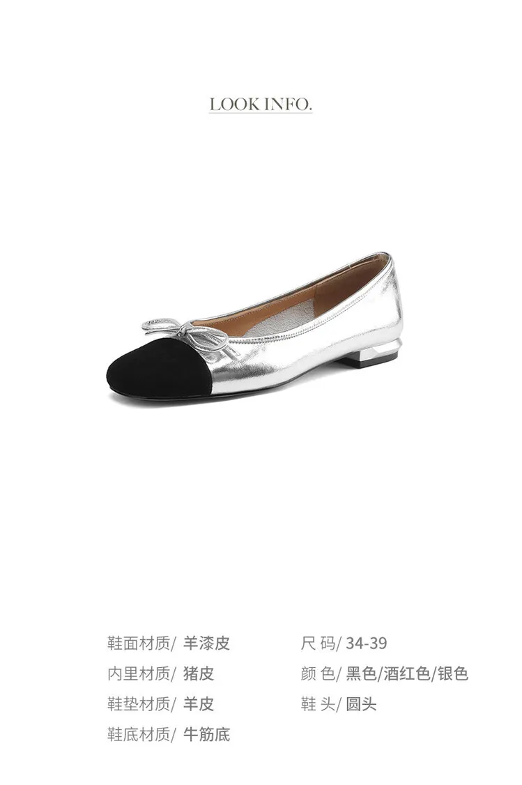 Spring and Autumn Square Toe Low Mouth Solid Color Bow Single Shoes 33-42 Plus Size Red Patent Leather Granny Shoes