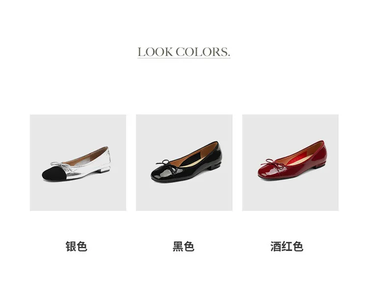 Spring and Autumn Square Toe Low Mouth Solid Color Bow Single Shoes 33-42 Plus Size Red Patent Leather Granny Shoes