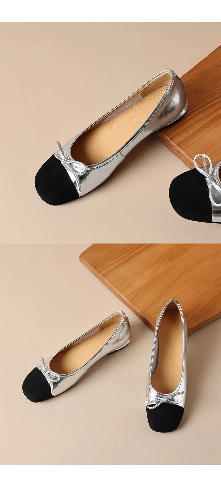 Spring and Autumn Square Toe Low Mouth Solid Color Bow Single Shoes 33-42 Plus Size Red Patent Leather Granny Shoes
