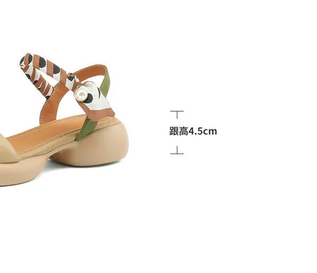Summer skin-friendly comfortable simple sandals round toe thick sole open toe color-blocked women's shoes