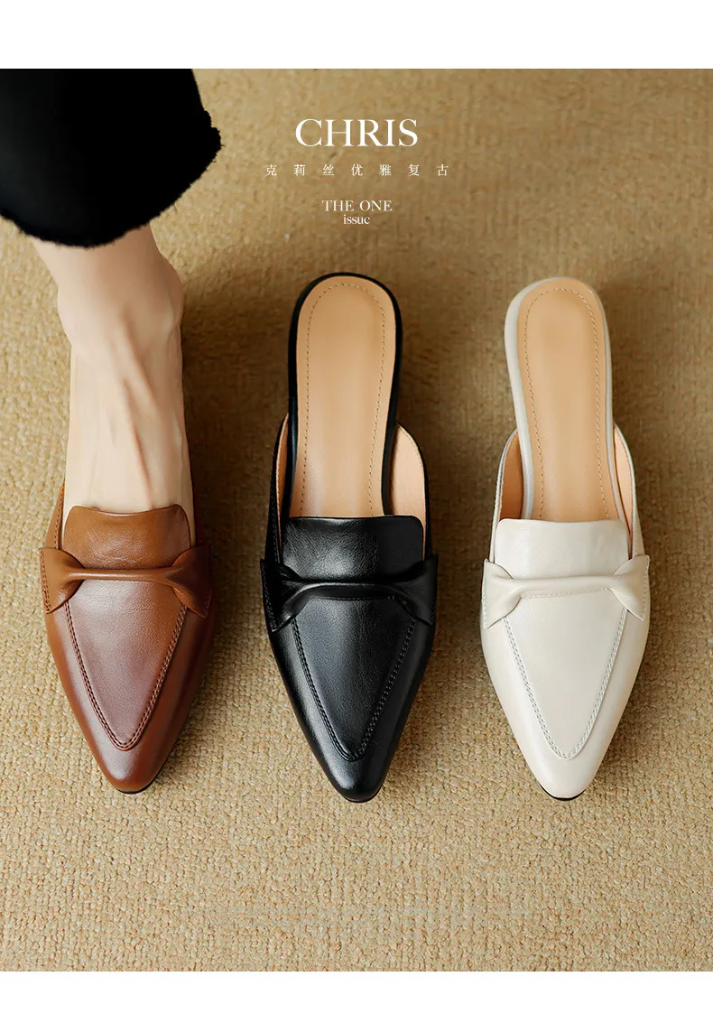 Sizes 34-39, 40, 41, 42, 43: Plus-size closed-toe backless sandals, chunky heel, mid-heel, pointed toe sandals.