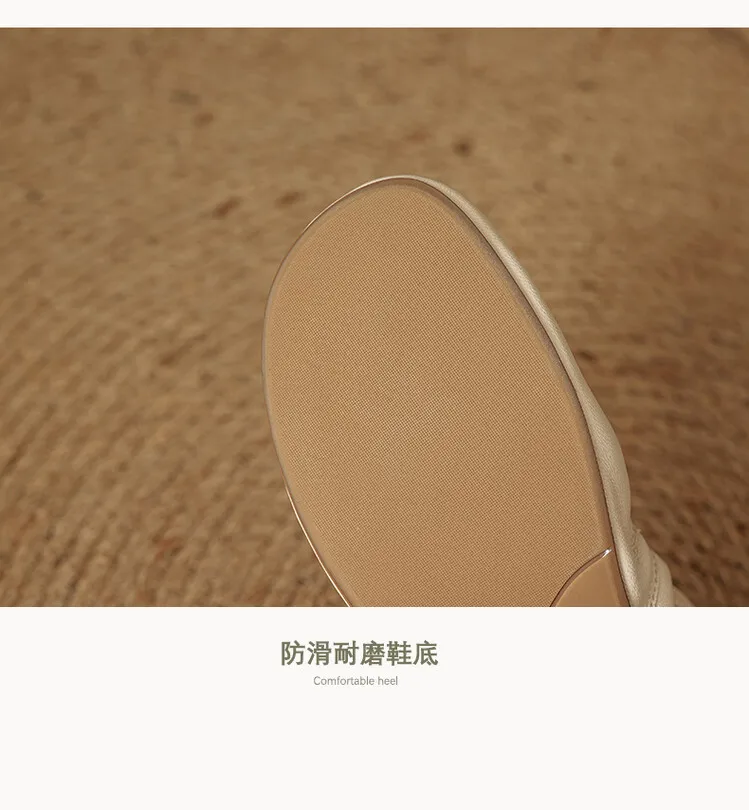Soft sheepskin leather ballet flats with rubber soles, Mary Jane shoes, plus size women's shoes