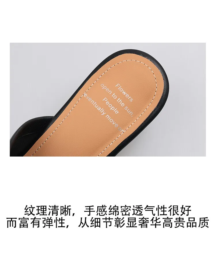 Soft, top-grain sheepskin, all-leather, summer sandals for women, square toe, simple and stylish wedge heel.